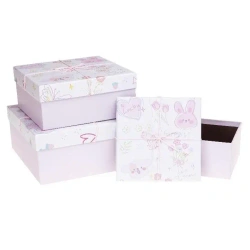 Pudełko prezentowe z kokardą 3szt pastel ROZETTE