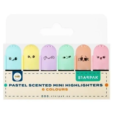 Mini zakreślacz zapachowy pastel 6 kolorów - STARPAK