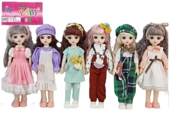 Lalka stylowa zginane ręce i nogi 29cm MIX - Merkpol
