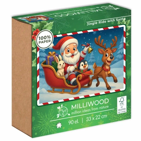 Puzzle 90 elementów Milliwood Podróż z Mikołajem - ALEXANDER GRY