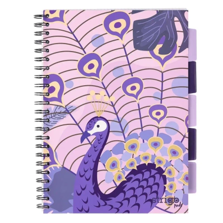 Kołozeszyt Pads A4/100K kratka Jungla fioletowy - Strigo