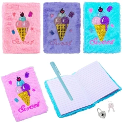 Pamiętnik pluszowy lody z długopisem MIX - Trifox