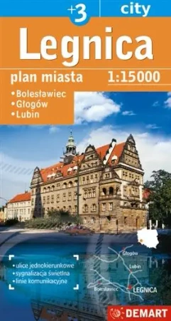 Plan miasta Legnica +3 1:15 000 DEMART - praca zbiorowa