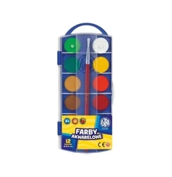Farby akwarelowe fi 23.5mm 12 kolorów ASTRA - ASTRA papiernicze
