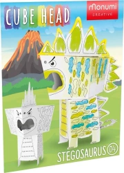 Cube head. Dino. Stegozaur. Złóż i pokoloruj - Monumi