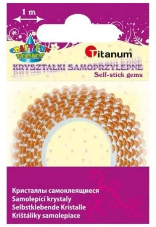Taśma z kryształkami samoprzyl. 12mmx1m pomarańcz - Titanum