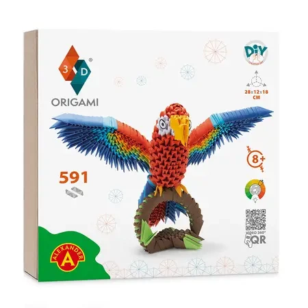 Origami 3D papuga/parrot ALEX - Alexander