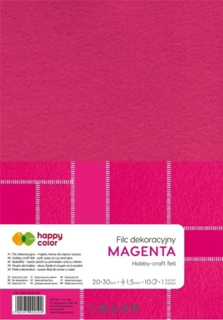 Filc dekoracyjny magenta 10szt HAPPY COLOR - GDD