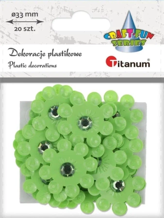 Dekoracje samoprzylepne 3D kwiaty limonkowe 20szt - Titanum