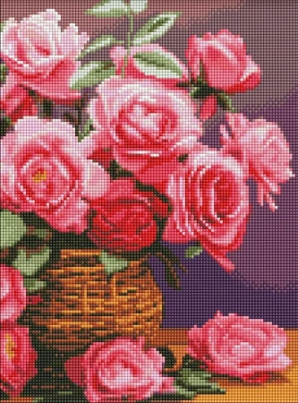 Diamentowa mozaika - Kolorowe róże 30x40cm - Ideyka