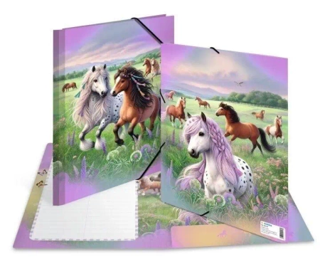 Teczka A3 gumki narożne - Świat koni - Herma