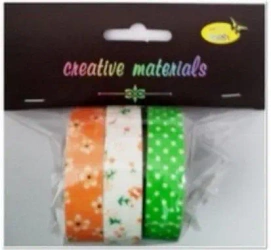 Taśmy materiałowe kwiaty 3szt - Galeria Hobby