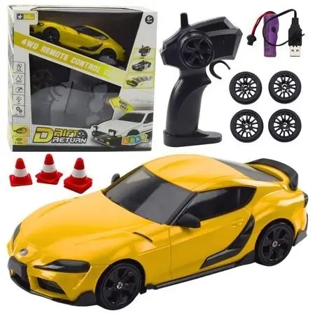 Auto Sportowe RC z wymiennymi kołami żółte - Leantoys