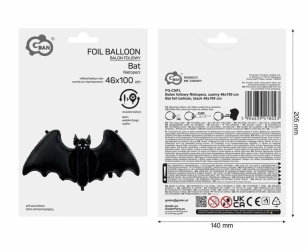 Balon foliowy Nietoperz czarny 46x100cm - Godan