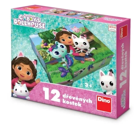 Klocki drewniane Koci Domek Gabi 12el - Dino Toys