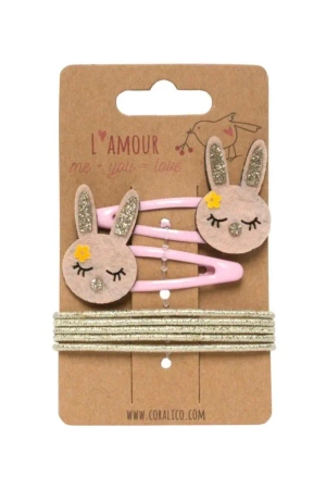 Zestaw spinki i gumki - Coralico