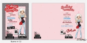 Karnet Bueno B6 + koperta wzór nr 12 Urodziny - Stamp
