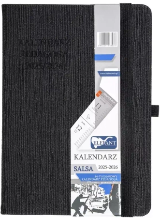 Kalendarz pedagoga 2025/26 B6 tyg. Salsa czarny - praca zbiorowa