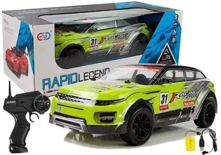Auto rajdowe R/C 1:10 zielone - Leantoys