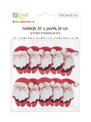 Naklejki 3D z piankami mikołaje 10szt - Dalprint