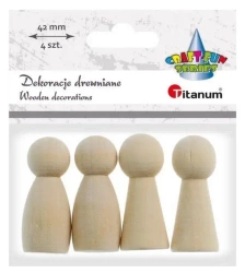 Drewniane pionki 42mm 4szt - Titanum