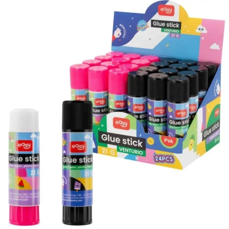 Klej w sztyfcie PVA 21g mix (24szt) EASY - Easy Stationery