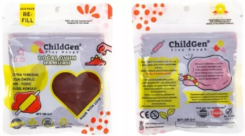ChildGen, Naturalna ciastolina w saszetce 125g - BRĄZOWA - nietoksyczna