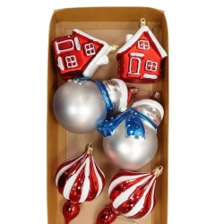 Bombki na choinkę 6szt Domek, Bałwan - Rembowskiego 9