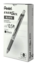 Paczka Cienkopis kulkowy 0,5 mm EnerGel  BLN75 czarny 12 szt. - PENTEL