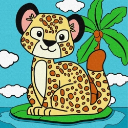 Malowanie po numerach - Gepard 25x25cm - Ideyka
