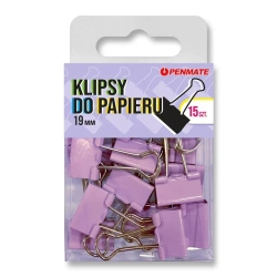 Klipsy do papieru 19mm fiołkowe - Penmate