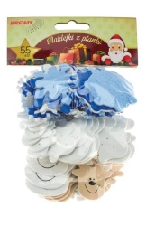 Naklejki z pianki renifery bałwany śnieżynki 55szt - Brewis