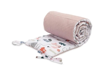 Ochraniacz do łóżeczka Wafel liski różowy - Sensillo