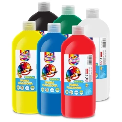 Farby plakatowe w butelkach 1000ml (6 kolorów) - Sweet colours