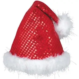 Czapka św. Mikołaja z cekinami - Amscan