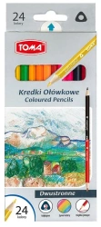 Kredki ołówkowe dwustronne 24 kolory - TOMA