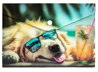 Koperta A5 PP na napę z nadrukiem Chillout Dog - Panta Plast