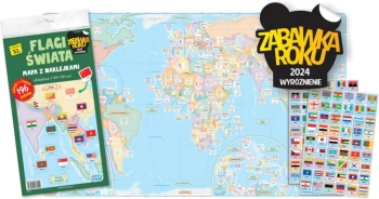 Flagi świata. Mapa z naklejkami - praca zbiorowa