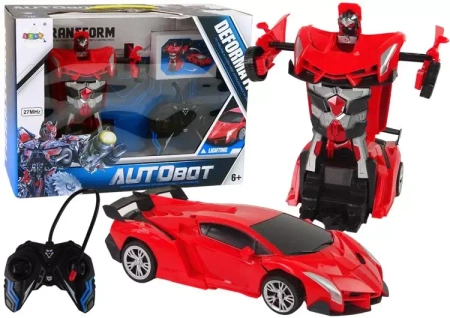 Robot Transformer R/C 2w1 czerwony - Leantoys