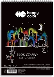 Blok A5/40K czarny Koty 80g spirala HAPPY COLOR - GDD