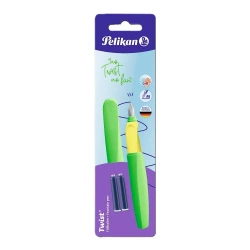Pióro wieczne Twist P457 M neon zielony + 2 naboje - PELIKAN