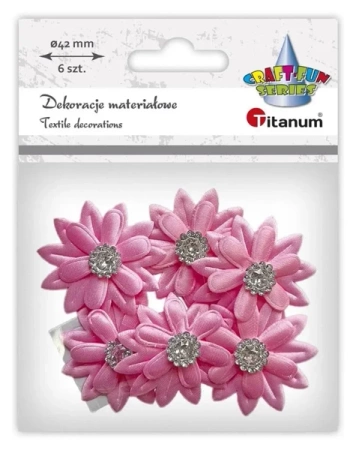 Dekoracje samoprzylepne 3D kwiaty różowe 6szt - Titanum