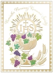 Karnet B6 Komunia. Kielich Komunijny - Henry