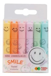 Zakreślacze mini 6 kolorów pastel HAPPY COLOR - GDD