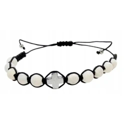 Różaniec 10-tka Kamień naturalny howlit biały - Art Sacrum