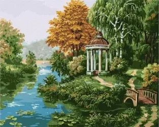 Malowanie po numerach - Altanka nad rzeką 40x50cm - Ideyka