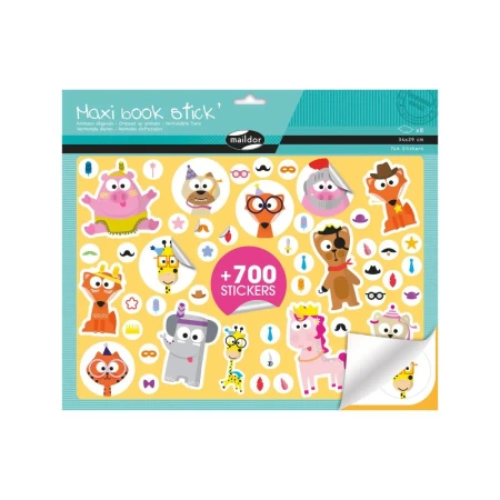 Zestaw naklejek Maxi Book Stick Przebrane zwierzęta - AVENUE MANDARINE