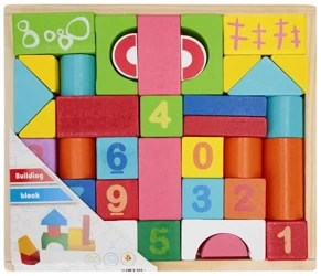 Klocki drewniane kolorowe - MEGA CREATIVE