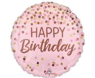Balon foliowy Pretty pink Happy Birthday 46cm - Anagram