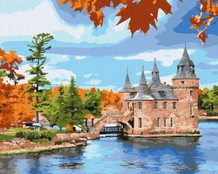 Malowanie po numerach -Zamek na jeziorze 40x50cm - Ideyka